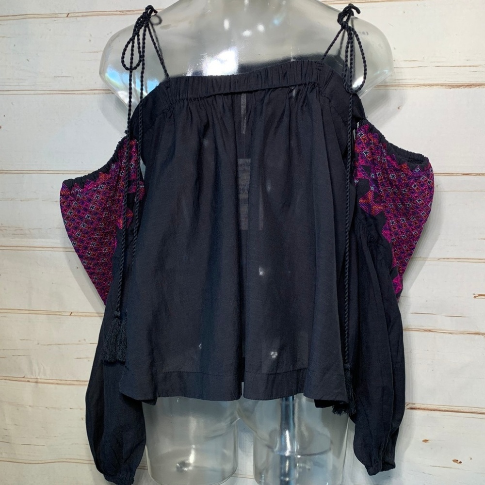 FREE PEOPLE Vacay Vibin' Blouse New M - Picture 4 of 5